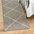 thumbnail image 1 of Unique Loom Braided Jute Collection Area Rug - Trellis (2' 2" x 6' 1" Runner Gray/Ivory), 1 of 6