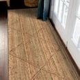 thumbnail image 1 of Unique Loom Braided Jute Collection Area Rug - Trellis (2' 2" x 6' 1" Runner Natural), 1 of 6