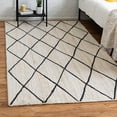 thumbnail image 1 of Unique Loom Braided Jute Collection Area Rug - Trellis (4' 1" x 6' 1" Rectangle Ivory and Black/Black), 1 of 6