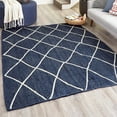 thumbnail image 1 of Unique Loom Braided Jute Collection Area Rug - Trellis (8' x 10' Rectangle Navy Blue/Ivory), 1 of 6