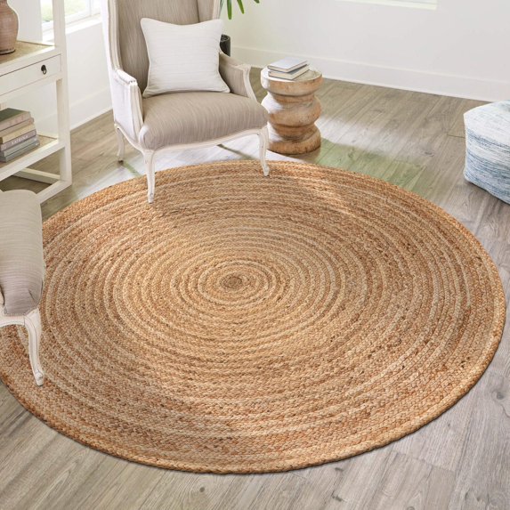 Unique Loom Braided Jute Luxe Collection Area Rug (10' 2" Round Natural)
