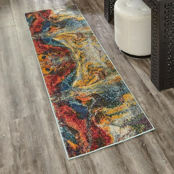 Unique Loom Haerfest Collection Area Rug - Breakfast Blend (2' x 8' Runner Multi/Blue)
