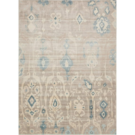 Unique Loom Breeze Paris Rug Dark Gray/Beige 9' x 12' 2" Abstract Bohemian Perfect For Living Room Bed Room Dining Room Office