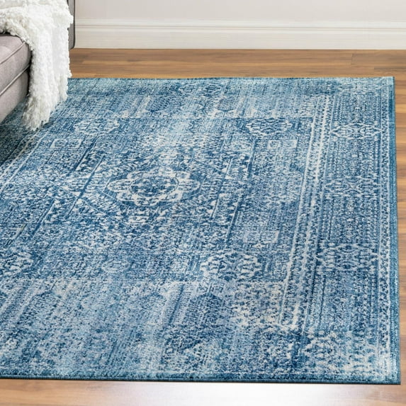 Unique Loom Brighton Collection Area Rug - Bushwick (3' 3" x 5' 3" Rectangle Blue/Ivory)