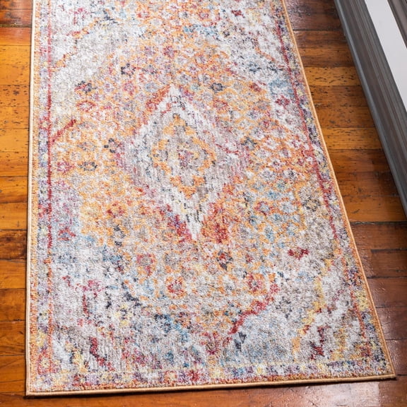 Unique Loom Brighton Collection Area Rug - Dumbo (2' 7" x 8' 2" Runner Orange/Beige)