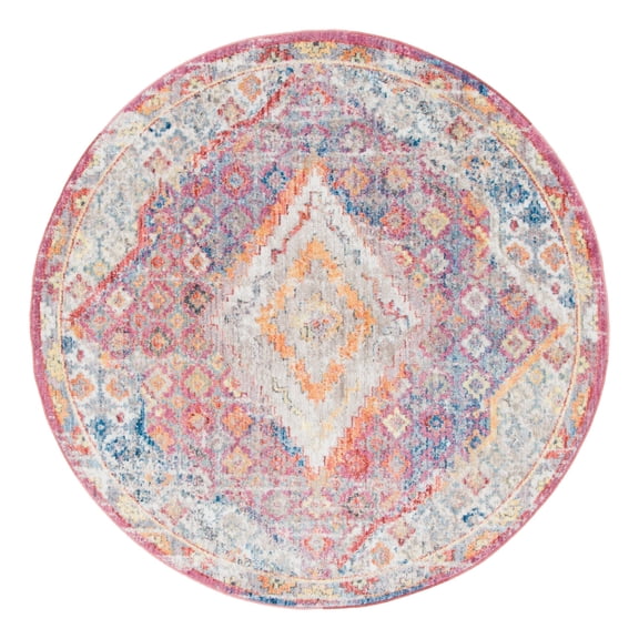 Unique Loom Brighton Collection Area Rug - Dumbo (6' 1" Round Multi/Beige)