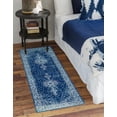 thumbnail image 1 of Unique Loom Bromley Collection Area Rug - Midnight (2' x 8' 8" Runner Navy Blue/Ivory), 1 of 6