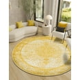 thumbnail image 1 of Unique Loom Bromley Collection Area Rug - Midnight (3' Round Yellow/Ivory), 1 of 6