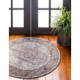 thumbnail image 1 of Unique Loom Bromley Collection Area Rug - Midnight (5' 1" Round Light Brown/Ivory), 1 of 6