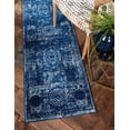 thumbnail image 1 of Unique Loom Bromley Collection Area Rug - Wells (2' x 8' 8" Runner Navy Blue/Ivory), 1 of 6