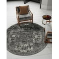 thumbnail image 1 of Unique Loom Bromley Collection Area Rug - Wells (3' Round Dark Gray/Gray), 1 of 6