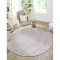 thumbnail image 1 of Unique Loom Bromley Collection Area Rug - Wells (8' Round Pink/Ivory), 1 of 6