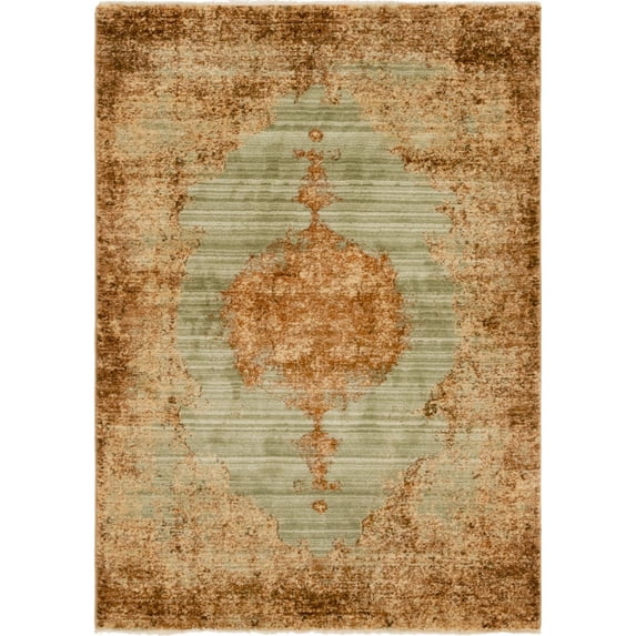 Unique Loom Brook Dorchester Rug Light Green/Brown 5' 1" x 8' Rectangle Border Traditional Perfect For Living Room Bed Room Dining Room Office