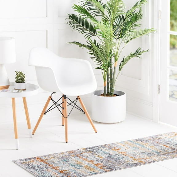 Unique Loom Budapest Collection Area Rug - Matthias (2' x 5' 11" Runner Gray/Gold)