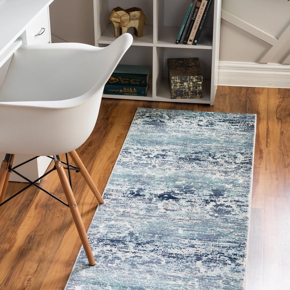 Unique Loom Budapest Collection Area Rug - Pest (2' 7" x 9' 10" Runner Blue/Gray)