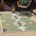 thumbnail image 1 of Unique Loom Baja Outdoor Collection Area Rug - Cabo (10' x 13' 1" Rectangle Green/Navy Blue), 1 of 7