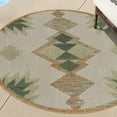 thumbnail image 1 of Unique Loom Baja Outdoor Collection Area Rug - Cabo (5' 3" Round Ivory/Green), 1 of 7