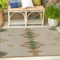 thumbnail image 1 of Unique Loom Baja Outdoor Collection Area Rug - Cabo (5' 3" Square Ivory/Green), 1 of 7