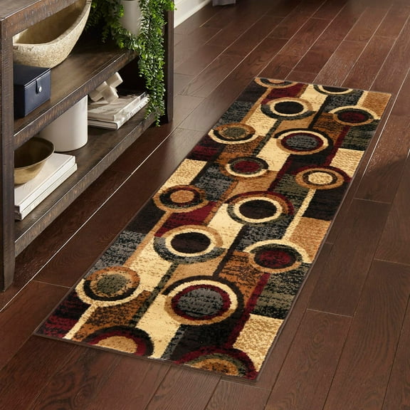 Unique Loom Cafe Collection Area Rug - Vivalto (2' x 8' Runner Multi/Beige)