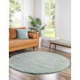 Unique Loom Calabasas Solo Rug Light Blue 6' 1" Round Solid Comfort Perfect For Dining Room