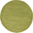 Unique Loom Calabasas Solo Rug Light Green 6' 1" Round Solid Comfort
