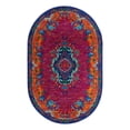 thumbnail image 1 of Unique Loom Calypso Collection Area Rug - Antigua (5' 3" x 8' Oval Fuchsia/Green), 1 of 8