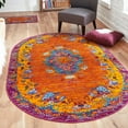 thumbnail image 1 of Unique Loom Calypso Collection Area Rug - Antigua (5' 3" x 8' Oval Orange/Blue), 1 of 7