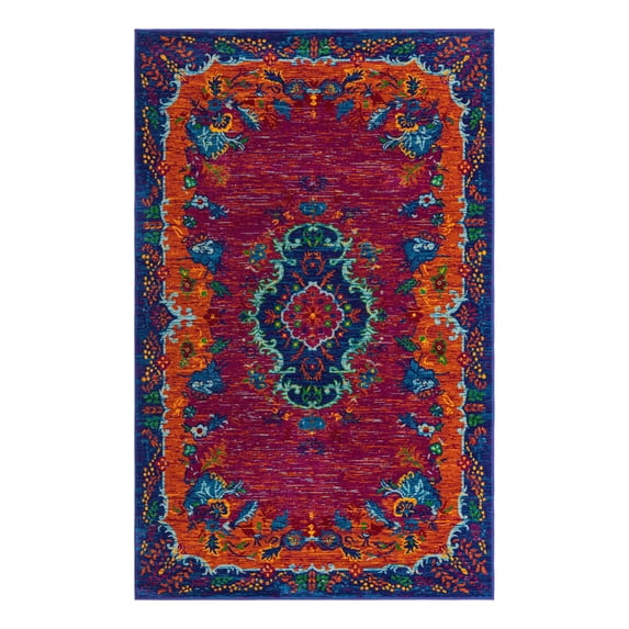 Unique Loom Rectangular 5x8 Rug in Fuchsia (3160680)