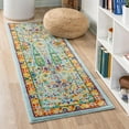 thumbnail image 1 of Unique Loom Calypso Collection Area Rug - Kaiso (2' 7" x 12' Runner Aqua/Navy Blue), 1 of 6