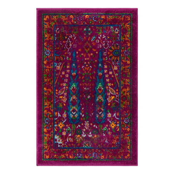 Unique Loom Calypso Collection Area Rug - Kaiso (2' x 3' Rectangle Pink/Blue)