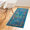 thumbnail image 1 of Unique Loom Calypso Collection Area Rug - Kaiso (2' x 6' Runner Navy Blue/Green), 1 of 7