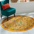 thumbnail image 1 of Unique Loom Calypso Collection Area Rug - Kaiso (4' Round Yellow/Blue), 1 of 7