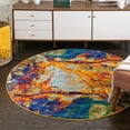 thumbnail image 1 of Unique Loom Calypso Collection Area Rug - Spouge (7' 10" Round Multi/Blue), 1 of 7