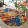 thumbnail image 1 of Unique Loom Calypso Collection Area Rug - Spouge (7' 10" x 10' Oval Multi/Blue), 1 of 7