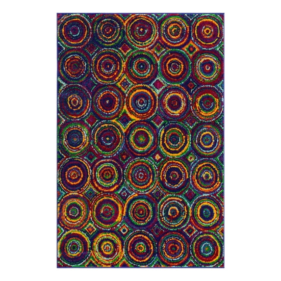 Unique Loom Calypso Collection Area Rug - Tobago (4' x 6' Rectangle Multi/Green)