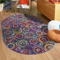 thumbnail image 1 of Unique Loom Calypso Collection Area Rug - Tobago (5' 3" x 8' Oval Multi/Green), 1 of 7