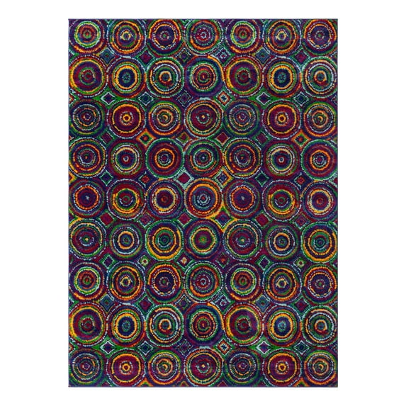 Unique Loom Calypso Collection Area Rug - Tobago (9' x 12' Rectangle Multi/Green)