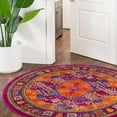 thumbnail image 1 of Unique Loom Calypso Collection Area Rug - Trinidad (4' x 6' Rectangle Fuchsia/Green), 1 of 7
