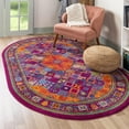 thumbnail image 1 of Unique Loom Calypso Collection Area Rug - Trinidad (7' 10" x 10' Oval Fuchsia/Green), 1 of 7