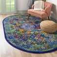 thumbnail image 1 of Unique Loom Calypso Collection Area Rug - Trinidad (7' 10" x 10' Oval Navy Blue/Green), 1 of 7