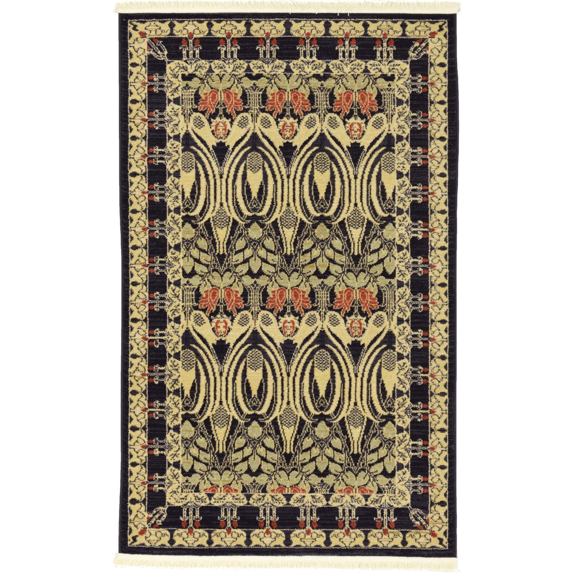Unique Loom Canmore Edinburgh Rug Black/Cream 7' 1" x 10' Rectangle