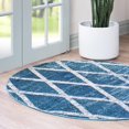 thumbnail image 1 of Unique Loom Starlight Collection Area Rug - Canopus (7' Round Navy Blue/Beige), 1 of 10