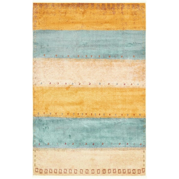 Unique Loom Canyon Distressed Transitional Area Rugs, Blue