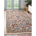 thumbnail image 1 of Unique Loom Cape Cod Espahan Rug Cream/Black 7' 1" x 10' Rectangle Floral Traditional Perfect For Living Room Bed Room Dining Room Office, 1 of 8