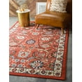 thumbnail image 1 of Unique Loom Cape Cod Espahan Rug Terracotta/Black 7' 10" x 10' Rectangle Floral Traditional Perfect For Living Room Bed Room Dining Room Office, 1 of 8