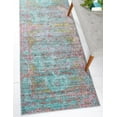 thumbnail image 1 of Unique Loom Carlotta Austin Rug Blue/Burgundy 2' 7" x 9' 10" Runner Abstract Bohemian Perfect For Bathroom Hallway Mud Room Laundry Room, 1 of 7