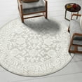 thumbnail image 1 of Unique Loom Charlotte Collection Area Rug - Carmel (5' 3" Round Light Gray/Ivory), 1 of 7