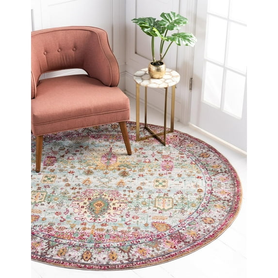 Unique Loom Carmen Austin Rug , 6' 1" x 6' 1" ,Light Green