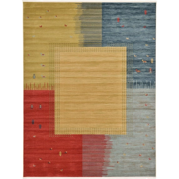 Unique Loom Carson Fars Rug Tan/Beige 9' x 12' 2" Geometric Modern Perfect For Living Room Bed Room Dining Room Office