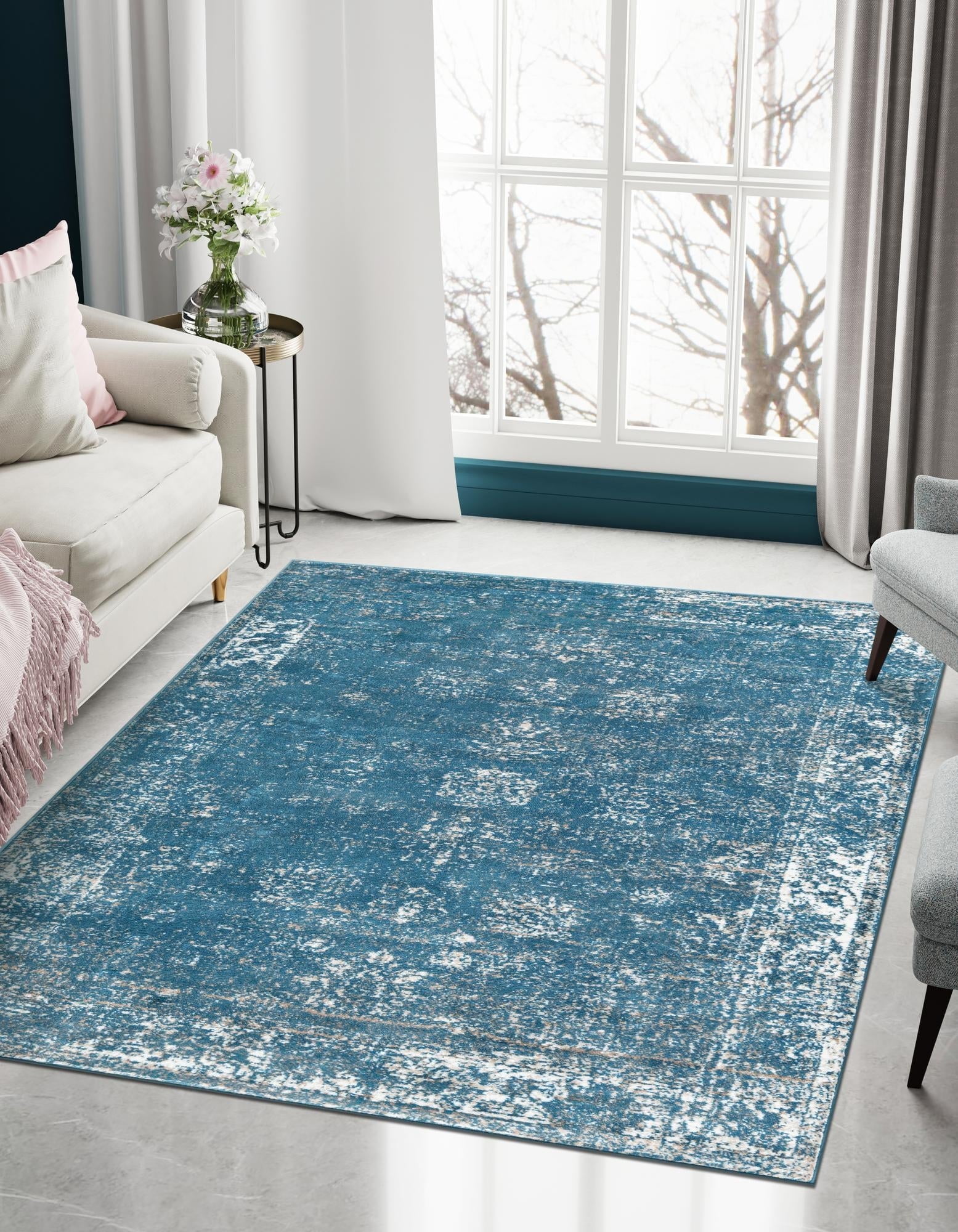 Casino Sofia Chic Blue Rectangular Indoor Rug